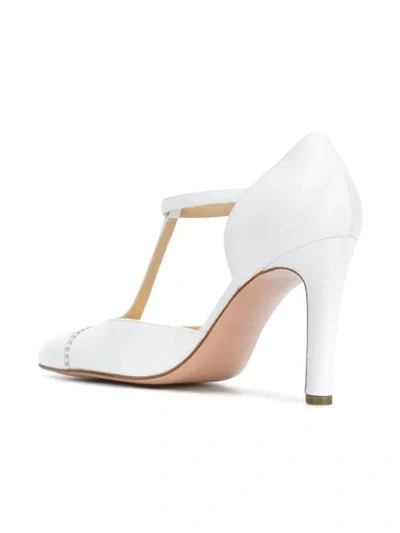 Shop Antonio Barbato Pointed Ankle Strap Pumps In White