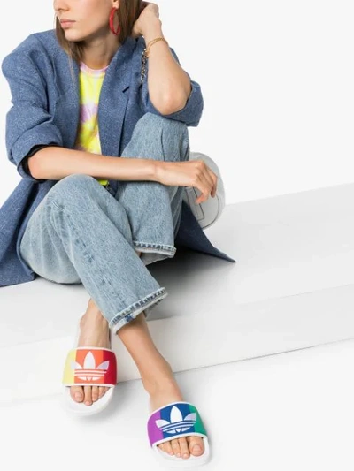 Adidas Originals Adidas Multicoloured Adilette Pride Logo Slides | ModeSens