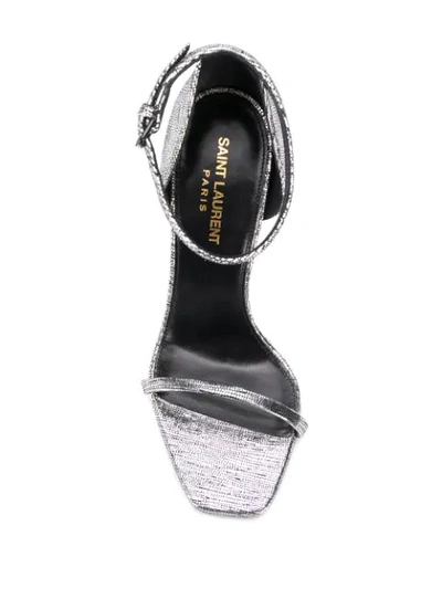 Shop Saint Laurent Opyum Sandals In Silver