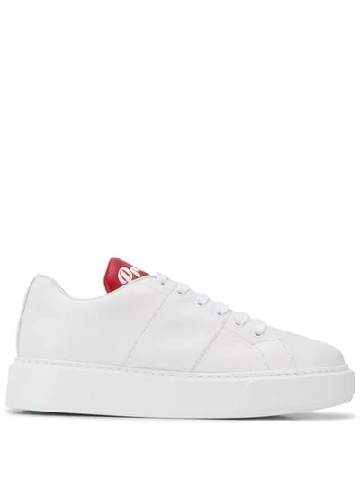 Shop Prada Low-top Logo Sneakers In White