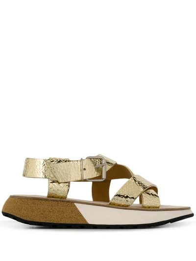 Shop Flamingos Candy Sandals In Gold