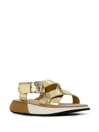 Shop Flamingos Candy Sandals In Gold