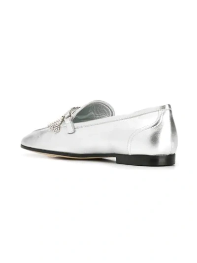 Shop Giuseppe Zanotti Crystal-embellished Loafers In Silver