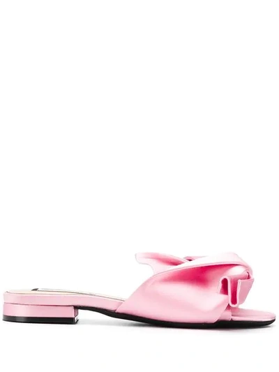 Shop N°21 Twisted Front Detail Mules In Pink