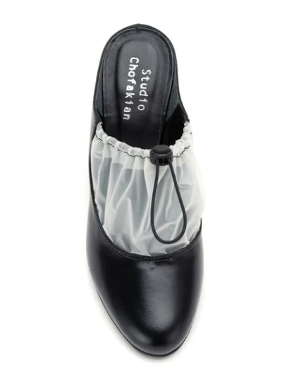 Studio Chofakian Leather Mules In Black