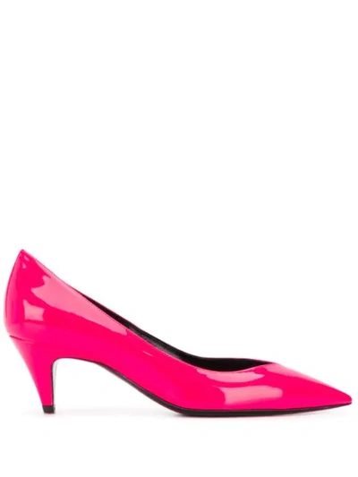 Shop Saint Laurent Kiki Low Heel Pumps In Pink