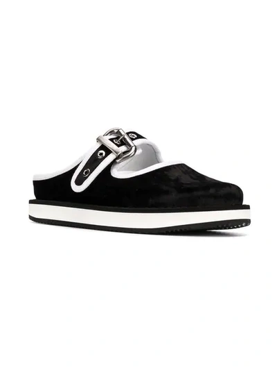Shop Mm6 Maison Margiela Contrast Piping Mules In H1527 Black White