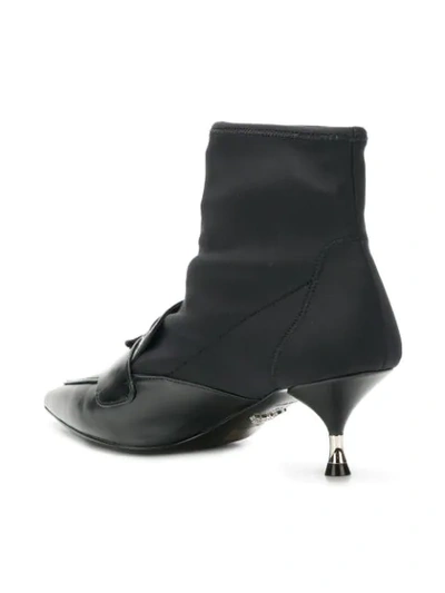 Shop Prada Pointed Sock Boots In Black