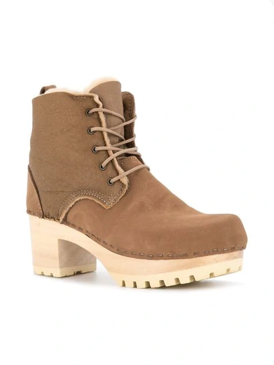 Shop No.6 Lander Lace Up Shearling Clog Boot In Honey Aviator