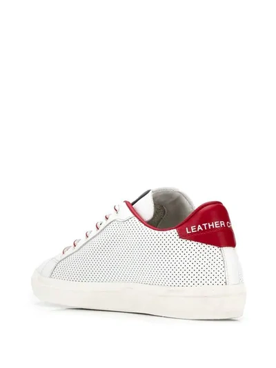 Shop Leather Crown Iconic Low-top Sneakers In White