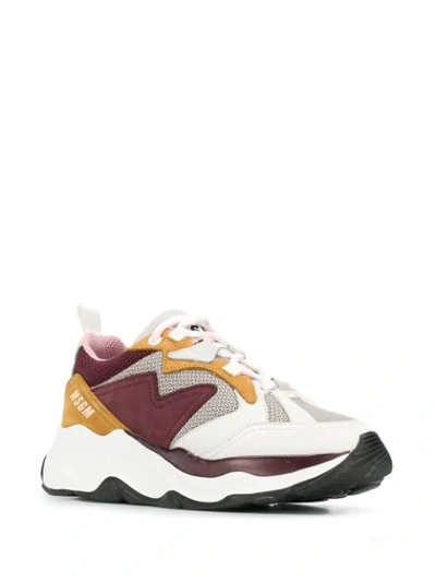 MSGM 拼色运动鞋 - 红色