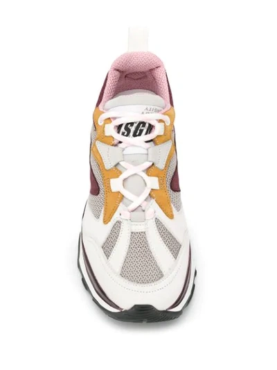 MSGM 拼色运动鞋 - 红色