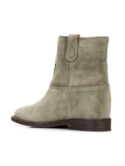 Shop Via Roma 15 Stitched Panels Ankle Boots In Green
