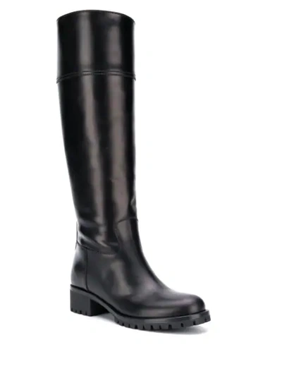 Shop Prada Knee Length Boots In Black