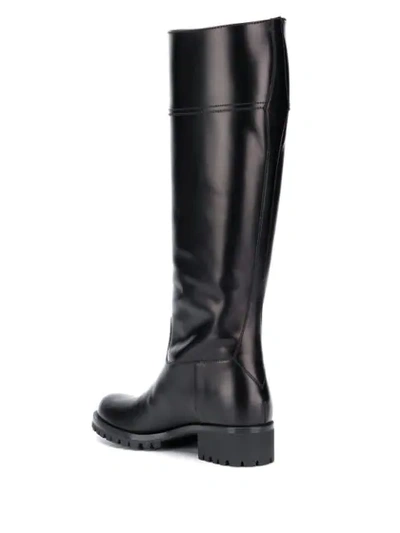 Shop Prada Knee Length Boots In Black