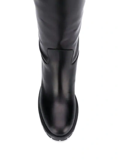 Shop Prada Knee Length Boots In Black