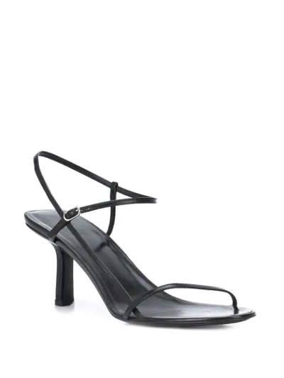 The Row Bare Mid-heel Leather Slingback Sandals In Black