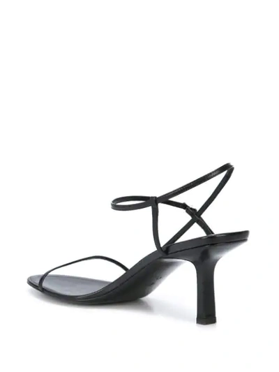 The Row Bare Mid-heel Leather Slingback Sandals In Black
