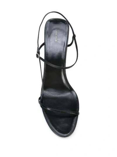 The Row Bare Mid-heel Leather Slingback Sandals In Black