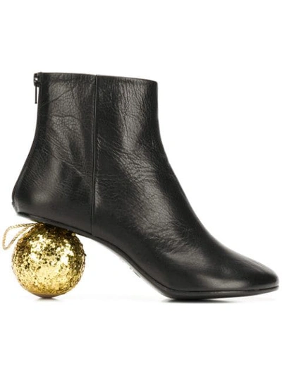 Shop Mm6 Maison Margiela Bauble Heel Ankle Boots In H2582 Black/gold