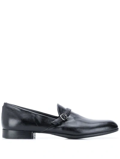 Shop Pantanetti Buckle Detail Loafers In Black