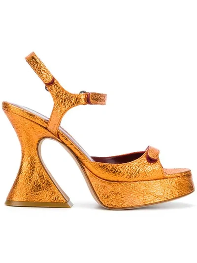 Shop Sies Marjan Sculpted Heel Platform Sandals In Yellow