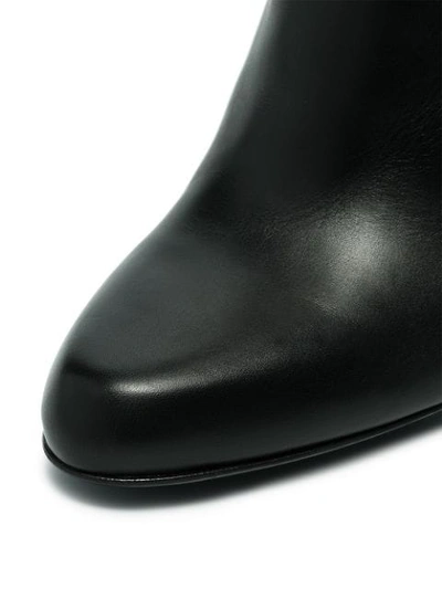 Shop Versace Black Medusa Stud 100 Leather Over The Knee Boots