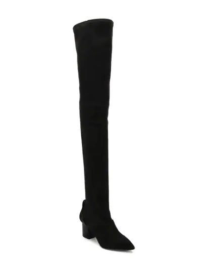 Shop Balmain Thigh High Boots In Black