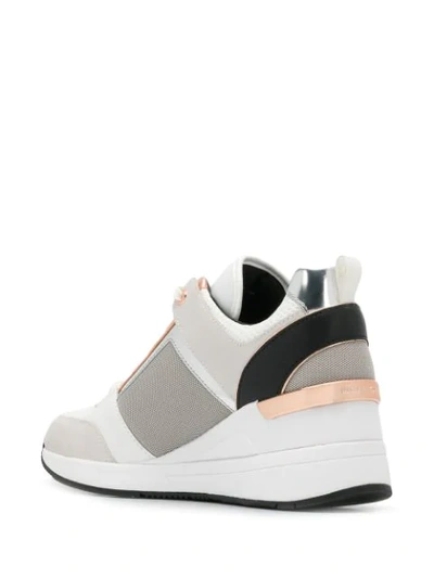 Shop Michael Kors Michael  Georgia Wedge Sneakers - Neutrals