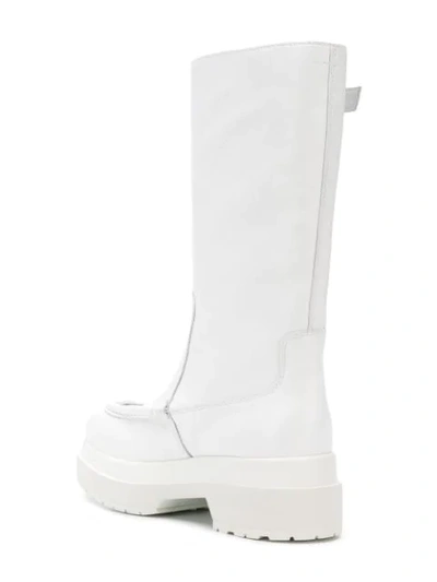 Shop Mm6 Maison Margiela Side Buckle Boots In White