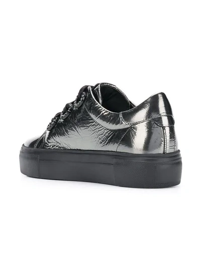 Shop Kennel & Schmenger Metallic Platform Sneakers In Silver