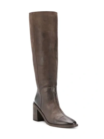 Shop Marsèll Knee Length Heeled Boots In Brown