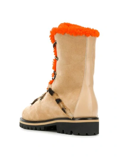 Shop Yves Salomon High-top Hiking Boots In Neutrals