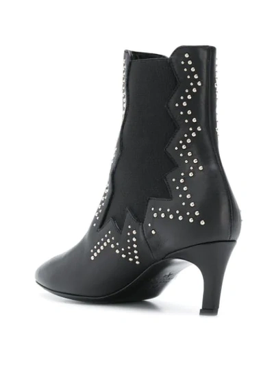 Shop Marc Ellis Embellished Studded Boots In Black