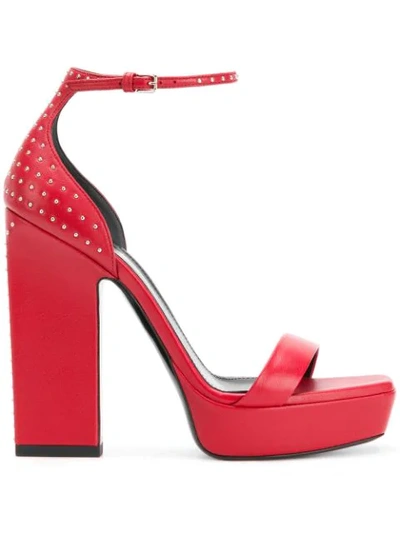 Shop Saint Laurent Amber 105 Platform Sandals In Red