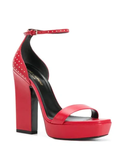 Shop Saint Laurent Amber 105 Platform Sandals In Red
