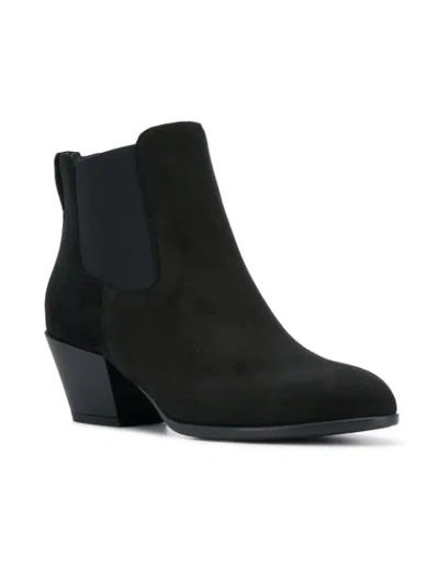 Shop Hogan Mid Heel Ankle Boots In Black