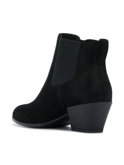 Shop Hogan Mid Heel Ankle Boots In Black