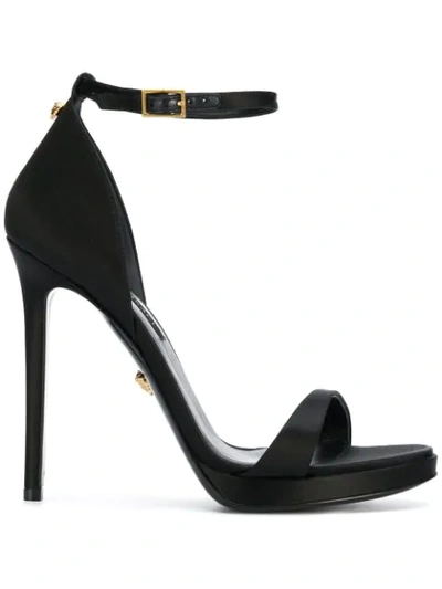 Shop Versace Open Toe Pumps In Black