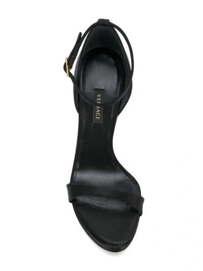 Shop Versace Open Toe Pumps In Black