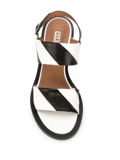Shop Sartore Striped Slingback Sandals In Black