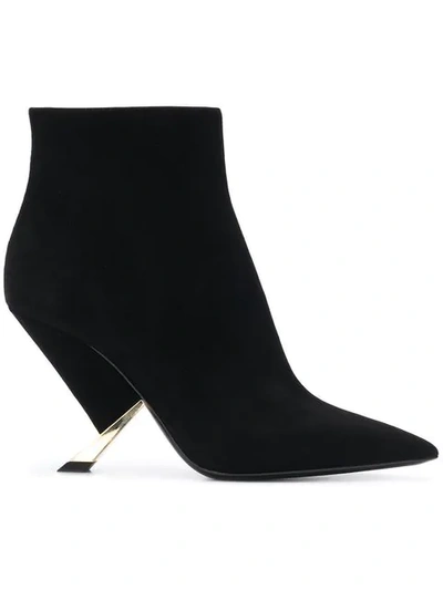 Shop Casadei Sculpted Heel Ankle Boots In Black
