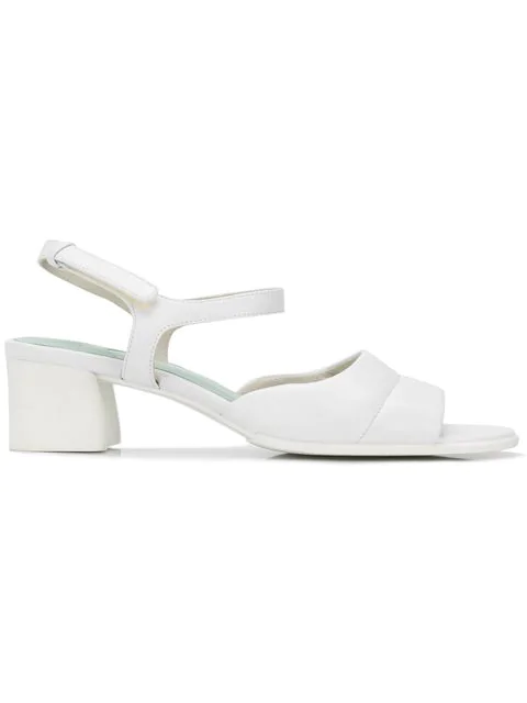 camper white sandals