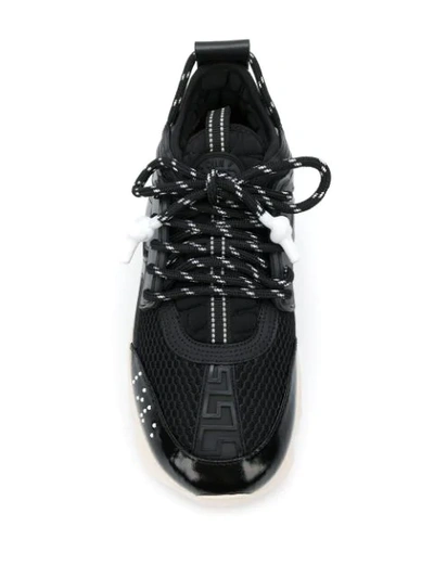 Shop Versace Chain Reaction Sneakers In Black