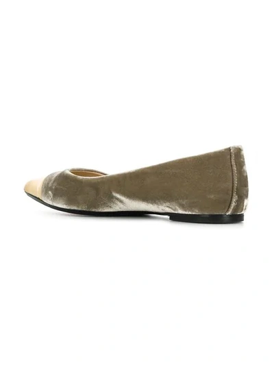 Shop Anna Baiguera Malika Metallic Toe Ballerinas In Neutrals