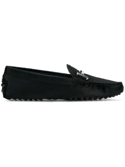 Shop Tod's Double T Gommino Loafers - Black