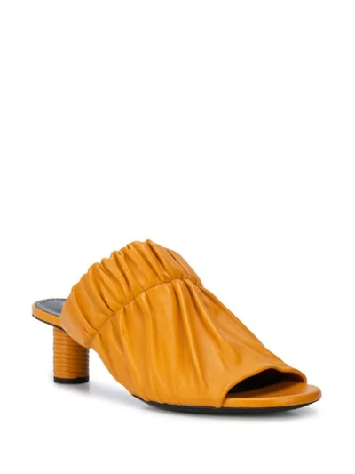 Shop Proenza Schouler Ruched Nappa Mules In Butterscotch