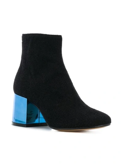 Shop Mm6 Maison Margiela Metallic Heel Ankle Boots In Black