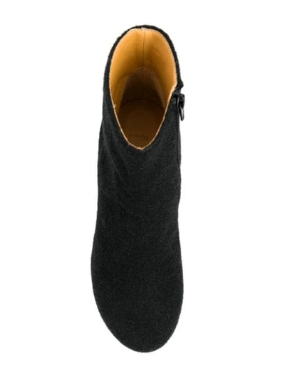 Shop Mm6 Maison Margiela Metallic Heel Ankle Boots In Black