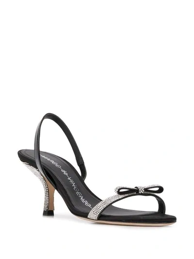 Shop Marco De Vincenzo Strass Crystal Bow 65 Sandals In Black